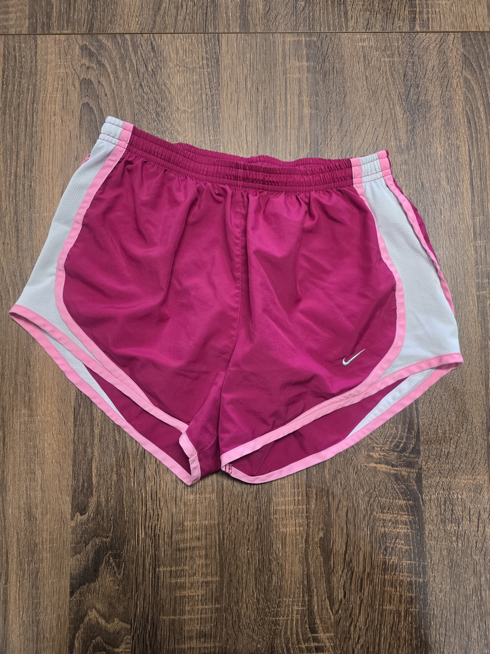 Nike Dri-FIT Womens Running Shorts Pink Gray Size Small Athletic Gym